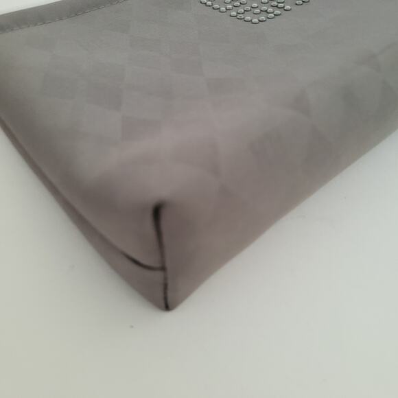 Givenchy Cosmetic Bag Pouch Gray Zip Logo Nylon Small Reighstones Logo Pouch - Picture 8 of 12